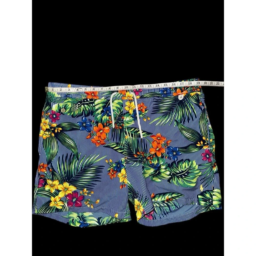 Polo Ralph Lauren‎ Mens Size Large Floral Hawaiian Print Swim Trunks Traveler
